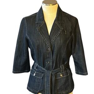 Baccini Indigo Denim Jacket with Belt